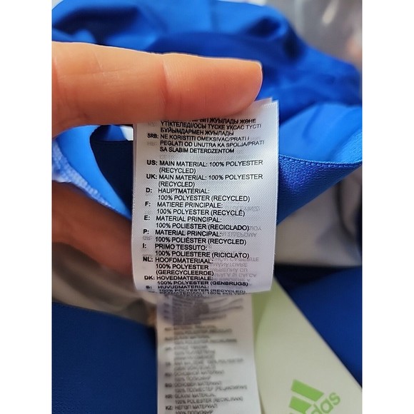 adidas Team 19 Running Split Shorts Womens L Royal Blue Lined NEW - Picture 3 of 7